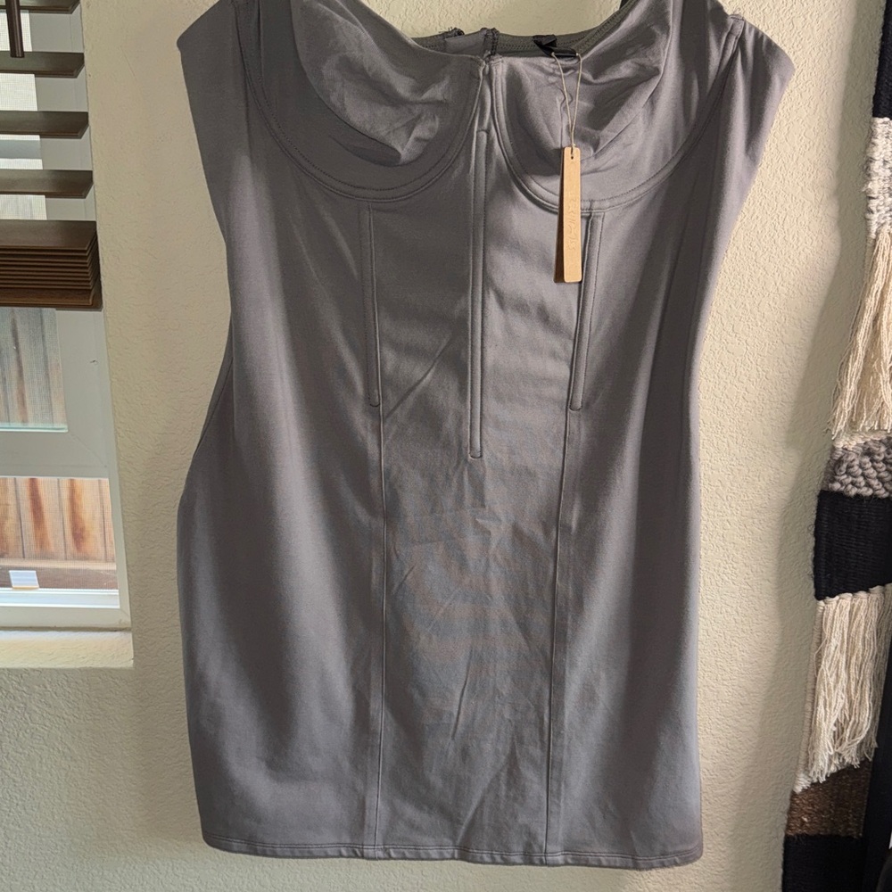 SKIMS Charcoal Gray Corset Dress- NWT- Size XL/1x